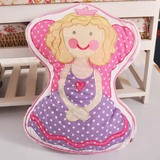 外贸出口可爱卡通公主床头靠垫 纯棉刺绣抱枕套 儿童创意靠枕含芯