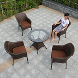 户外家具藤椅三件套五件套餐桌椅组合简洁茶几户外阳台家具藤椅子