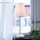 现代简约北欧宜家卧室床头灯白色布艺灯罩调光客厅卧室装饰台灯