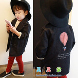 现货 韩国童装代购春装 男童bb牛仔衣儿童热气球西服夹克大衣外套