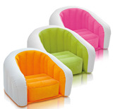 包邮 原装正品INTEX植毛U型儿童充气沙发单人充气椅凳子休闲沙发