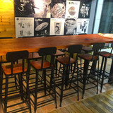 铁艺实木家用吧台凳星巴克咖啡厅高脚椅奶茶店餐桌椅组合长桌凳子