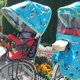 r自行车电动车儿童后置座椅加大加厚塑料安全带座椅防雨遮阳棚