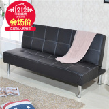 多功能皮沙发床黑特价两用小户型客厅1.5米1.8双人三人实木可折叠