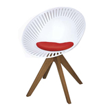 特价圆弧造型实木靠背餐椅软垫个性舒适简约创意小户型休闲椅子