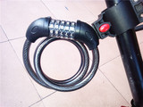 山地车自行车锁具5位密码链条锁电动车钢缆锁单车防盗卷锁带锁夹