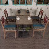 新款实木咖啡厅桌椅复古 创意西餐厅桌椅 茶餐厅酒吧桌椅组合批发