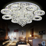 时尚大气led长方形水晶灯1米圆形客厅大型吸顶灯卧室水晶吊顶灯具