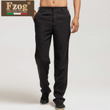 FZOG 春季新品长裤中国风男士唐装 中式舒适透气黑色休闲男装裤子