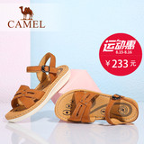 Camel/骆驼女鞋  2016夏季新款 休闲时尚女鞋 真皮搭扣中跟凉鞋女