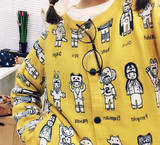 韩国ulzzang学院秋冬可爱童趣卡通纯棉针织开衫毛衣 女外套 现货