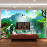 塞拉维中式墙纸壁画定制包邮 品牌直营沙发电视背景墙画 秀丽风光