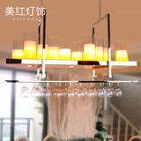 北欧现代简约创意个性餐厅灯吧台吊灯美式长方形艺术蜡烛台吊灯