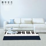 简约现代黑白钢琴地毯宜家地垫客厅卧室地毯儿童房脚垫钢琴垫C005