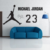 新品创意篮球明星乔丹墙贴画男孩卧室装饰贴纸PVC防水墙纸可定制