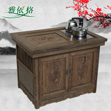 雅依格 红木鸡翅木玲珑茶台 中式仿古全实木茶桌小型客厅茶台5098