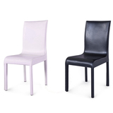 现代简约PU皮餐椅 时尚休闲餐桌椅子碳素钢结实休闲椅(2张起发)