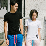 阿迪风格达人必选2016夏季短袖新款韩版圆领情侣装女T恤361同款