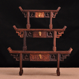 红木微型家具翘头抽屉琴桌条案 鸡翅木长方形雕花底座小神台供桌
