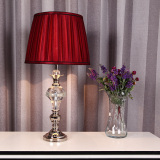 水晶台灯奢华台灯 现代客厅卧室床头台灯 K9红色婚房婚庆装饰台灯