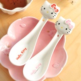 hello kitty日本卡通陶瓷勺子 可爱创意大号调羹饭勺汤勺汤匙