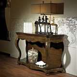 美式实木客厅装饰柜桌沙发背几高档玄关柜欧式组装门厅柜包邮特价