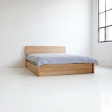 四方抽屉床|待人接物日式北欧简约实用储物床全实木橡木黑胡桃