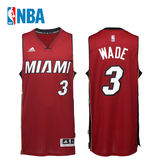 正品NBA球衣 迈阿密热火队3号韦德篮球服复古短袖背心SW版刺绣 红