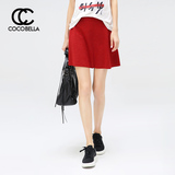 COCOBELLA2016夏季新品红色百搭高腰A字短裙女士OL半身伞裙DS477