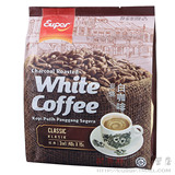 马来西亚进口冲饮品SUPER炭烧即速溶白咖啡600g 多省包邮