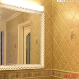 镜子壁挂浴室镜装饰镜卫生间镜子金色白色实木卫浴镜子欧式