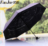梵爵遮阳伞防紫外线女个性创意韩国黑胶两用折叠伞超轻伞 太阳伞
