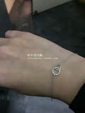 香港代购 周大福专柜新品18K/750白色黄金镶天然钻石圆形套圈手链