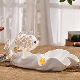 欧式简约现代创意陶瓷水干果盘实用时尚工艺品客厅茶几餐桌摆件设