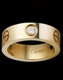 美国代购正品 Cartier/卡地亚 LOVE系列经典3钻黄18K金戒指
