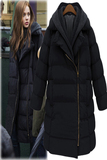 欧洲站2015新款冬装中长款棉衣大码女装棉服外套女连帽宽松长外套