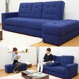 日式简约沙发床宜家两用可折叠沙发组合双人多功能带收纳布艺沙发