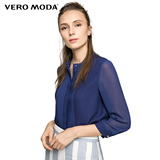 Vero Moda2016秋季新品层叠设计暗门襟七分袖雪纺衬衫|316331508