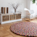 進口丹麥Hay 家用客廳臥室創意羊毛地毯 純手工制作 90cm