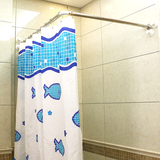 杆2016新款L形浴室浴帘杆弧形伸缩免打孔淋浴杆U形加厚不锈钢转角