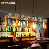 皇妻复古创意吊灯个性酒吧吧台餐厅咖啡厅北欧艺术吊灯酒瓶玻璃灯