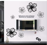 AY721A浪漫花瓣黑色可移除墙贴客厅卧室电视背景墙玄关装饰贴纸