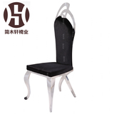 不锈钢餐椅 欧式绒布鳄鱼皮真皮面可定制颜色批发新款时尚餐椅