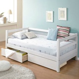 特价田园实木儿童床护栏造型床单双人床 多功能坐卧两用沙发床