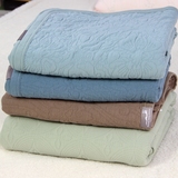 柔软针织棉 纯色提花薄毯 薄被子薄层夹棉 纯棉单双人 可铺可盖