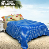 夏季纯色双人空调毯法兰绒毛毯子单人珊瑚午睡毯办公室被盖毯床单