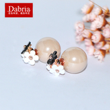 Dabria/黛柏丽雅甜美女气质花朵耳环简约雏菊耳钉大珍珠个性耳饰