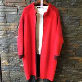 韩国东大门代购2015新款欧洲站羊绒大衣长袖貂绒中长款厚外套女装