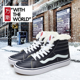 万斯男鞋冬季SK8-HI高帮加绒情侣鞋经典款休闲鞋滑板鞋女保暖板鞋