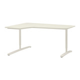IKEA 宜家代购 贝肯特 左侧转角式办公桌, 白色 160x110cm